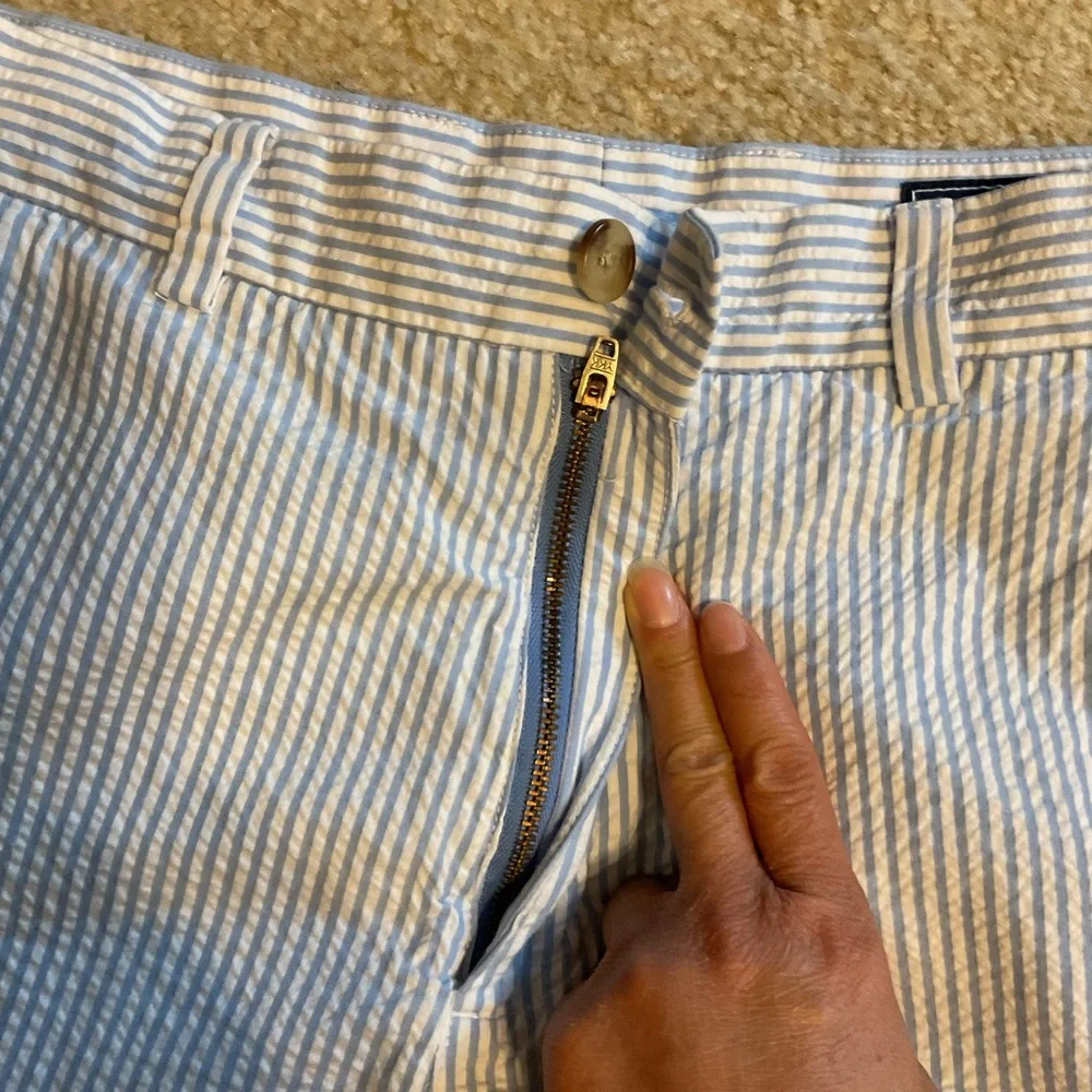 Vineyard Vines Breaker Shorts Seersucker Blue & White  Striped Nautical Men’s 32